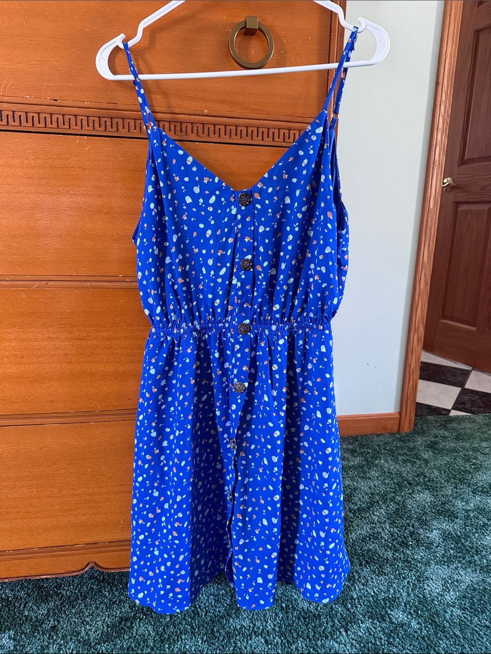 Sienna Sky Royal Blue Mini Dress with White Speckles